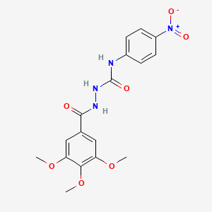molecular formula C17H18N4O7 B4114265 N-(4-nitrophenyl)-2-(3,4,5-trimethoxybenzoyl)hydrazinecarboxamide 