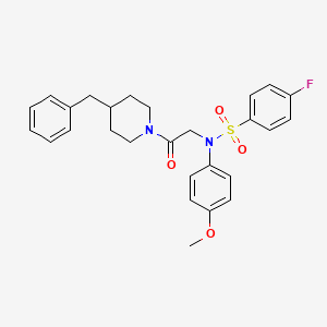 molecular formula C27H29FN2O4S B4114273 N-[2-(4-benzyl-1-piperidinyl)-2-oxoethyl]-4-fluoro-N-(4-methoxyphenyl)benzenesulfonamide 