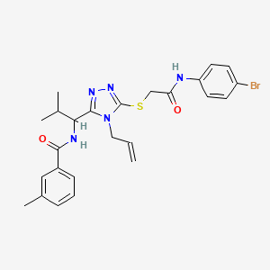 molecular formula C25H28BrN5O2S B4114275 N-{1-[4-allyl-5-({2-[(4-bromophenyl)amino]-2-oxoethyl}thio)-4H-1,2,4-triazol-3-yl]-2-methylpropyl}-3-methylbenzamide 