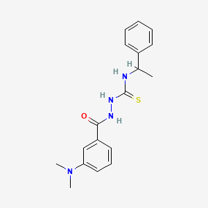 2-[3-(dimethylamino)benzoyl]-N-(1-phenylethyl)hydrazinecarbothioamide