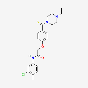 molecular formula C22H26ClN3O2S B4114301 N-(3-chloro-4-methylphenyl)-2-{4-[(4-ethyl-1-piperazinyl)carbonothioyl]phenoxy}acetamide 