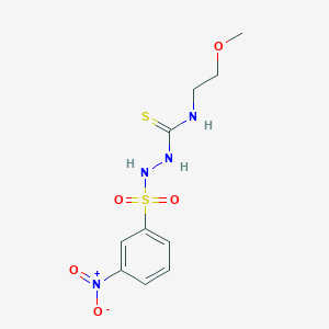 molecular formula C10H14N4O5S2 B4114307 N-(2-methoxyethyl)-2-[(3-nitrophenyl)sulfonyl]hydrazinecarbothioamide 