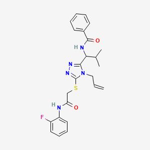 molecular formula C24H26FN5O2S B4114318 N-{1-[4-allyl-5-({2-[(2-fluorophenyl)amino]-2-oxoethyl}thio)-4H-1,2,4-triazol-3-yl]-2-methylpropyl}benzamide 