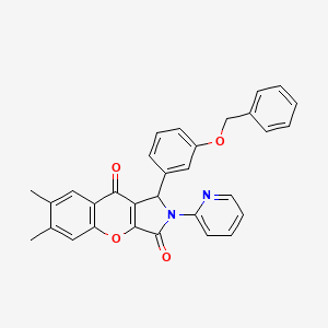 molecular formula C31H24N2O4 B4114323 1-[3-(benzyloxy)phenyl]-6,7-dimethyl-2-(2-pyridinyl)-1,2-dihydrochromeno[2,3-c]pyrrole-3,9-dione 