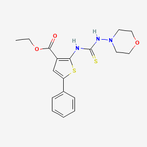 molecular formula C18H21N3O3S2 B4114340 ethyl 2-{[(4-morpholinylamino)carbonothioyl]amino}-5-phenyl-3-thiophenecarboxylate 