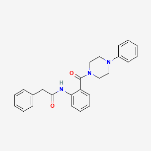 molecular formula C25H25N3O2 B4114343 2-phenyl-N-{2-[(4-phenyl-1-piperazinyl)carbonyl]phenyl}acetamide 