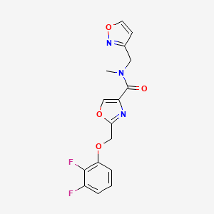 molecular formula C16H13F2N3O4 B4114349 2-[(2,3-difluorophenoxy)methyl]-N-(3-isoxazolylmethyl)-N-methyl-1,3-oxazole-4-carboxamide 