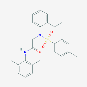 molecular formula C25H28N2O3S B411435 N-(2,6-dimethylphenyl)-2-{2-ethyl[(4-methylphenyl)sulfonyl]anilino}acetamide 