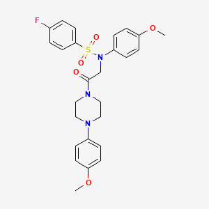 molecular formula C26H28FN3O5S B4114360 4-fluoro-N-(4-methoxyphenyl)-N-{2-[4-(4-methoxyphenyl)-1-piperazinyl]-2-oxoethyl}benzenesulfonamide 
