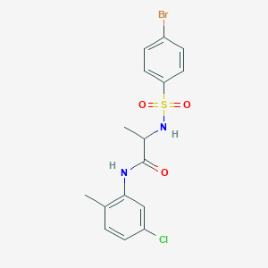 molecular formula C16H16BrClN2O3S B4114377 N~2~-[(4-bromophenyl)sulfonyl]-N~1~-(5-chloro-2-methylphenyl)alaninamide 