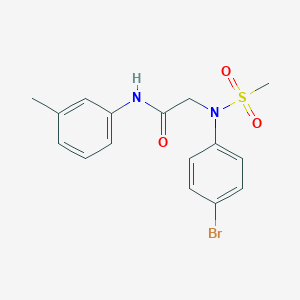 molecular formula C16H17BrN2O3S B411438 2-[4-bromo(methylsulfonyl)anilino]-N-(3-methylphenyl)acetamide 