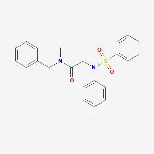 molecular formula C23H24N2O3S B411439 N-benzyl-N-methyl-2-[4-methyl(phenylsulfonyl)anilino]acetamide 
