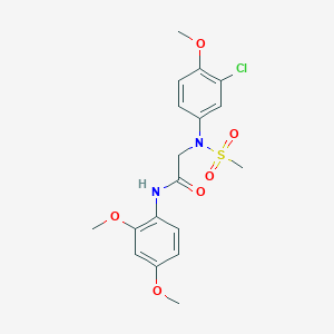 2-[3-chloro-4-methoxy(methylsulfonyl)anilino]-N-(2,4-dimethoxyphenyl)acetamide
