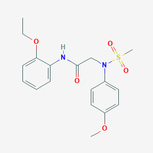 molecular formula C18H22N2O5S B411442 N-(2-ethoxyphenyl)-2-[4-methoxy(methylsulfonyl)anilino]acetamide 