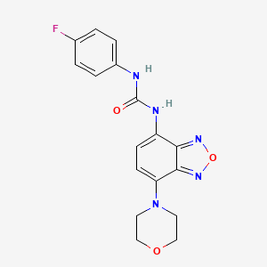 molecular formula C17H16FN5O3 B4114425 N-(4-fluorophenyl)-N'-[7-(4-morpholinyl)-2,1,3-benzoxadiazol-4-yl]urea 