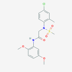 2-[4-chloro-2-methyl(methylsulfonyl)anilino]-N-(2,5-dimethoxyphenyl)acetamide