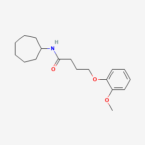 molecular formula C18H27NO3 B4114439 N-cycloheptyl-4-(2-methoxyphenoxy)butanamide 