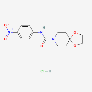 molecular formula C14H18ClN3O5 B4114444 N-(4-nitrophenyl)-1,4-dioxa-8-azaspiro[4.5]decane-8-carboxamide hydrochloride 