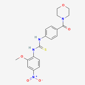 molecular formula C19H20N4O5S B4114457 N-(2-methoxy-4-nitrophenyl)-N'-[4-(4-morpholinylcarbonyl)phenyl]thiourea 