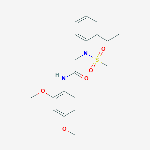 N-(2,4-dimethoxyphenyl)-2-[2-ethyl(methylsulfonyl)anilino]acetamide