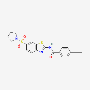 molecular formula C22H25N3O3S2 B4114489 4-tert-butyl-N-[6-(1-pyrrolidinylsulfonyl)-1,3-benzothiazol-2-yl]benzamide 