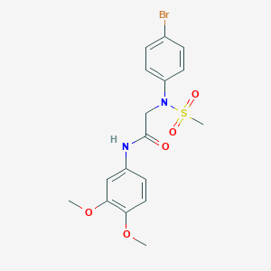 2-[4-bromo(methylsulfonyl)anilino]-N-(3,4-dimethoxyphenyl)acetamide