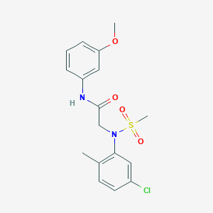 2-[5-chloro-2-methyl(methylsulfonyl)anilino]-N-(3-methoxyphenyl)acetamide