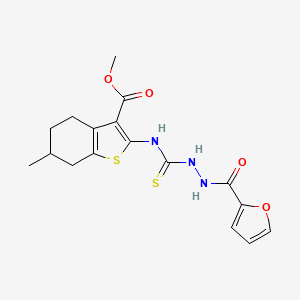molecular formula C17H19N3O4S2 B4114534 methyl 2-({[2-(2-furoyl)hydrazino]carbonothioyl}amino)-6-methyl-4,5,6,7-tetrahydro-1-benzothiophene-3-carboxylate 