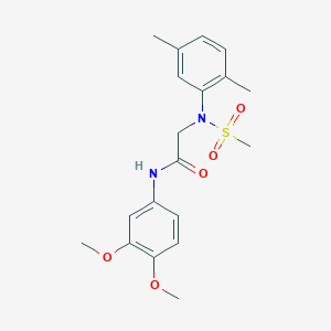 molecular formula C19H24N2O5S B411454 N-(3,4-dimethoxyphenyl)-2-[2,5-dimethyl(methylsulfonyl)anilino]acetamide 