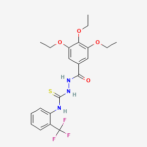 molecular formula C21H24F3N3O4S B4114554 2-(3,4,5-triethoxybenzoyl)-N-[2-(trifluoromethyl)phenyl]hydrazinecarbothioamide 
