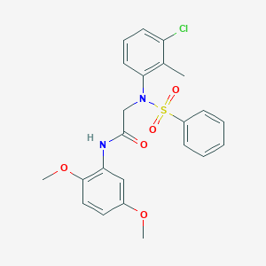 2-[3-chloro-2-methyl(phenylsulfonyl)anilino]-N-(2,5-dimethoxyphenyl)acetamide