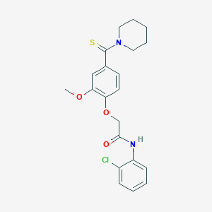 molecular formula C21H23ClN2O3S B4114576 N-(2-chlorophenyl)-2-[2-methoxy-4-(1-piperidinylcarbonothioyl)phenoxy]acetamide 