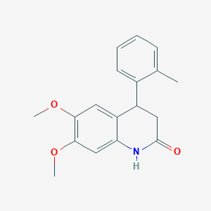 molecular formula C18H19NO3 B4114590 6,7-dimethoxy-4-(2-methylphenyl)-3,4-dihydro-2(1H)-quinolinone 