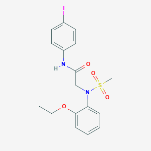 molecular formula C17H19IN2O4S B411460 2-[2-ethoxy(methylsulfonyl)anilino]-N-(4-iodophenyl)acetamide 