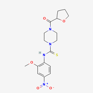 molecular formula C17H22N4O5S B4114610 N-(2-methoxy-4-nitrophenyl)-4-(tetrahydro-2-furanylcarbonyl)-1-piperazinecarbothioamide 