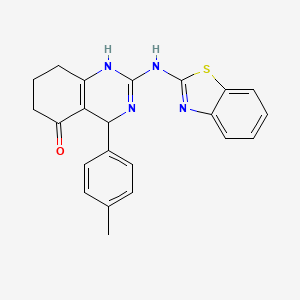molecular formula C22H20N4OS B4114614 2-(1,3-benzothiazol-2-ylamino)-4-(4-methylphenyl)-4,6,7,8-tetrahydro-5(1H)-quinazolinone 