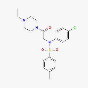 molecular formula C21H26ClN3O3S B4114617 N-(4-chlorophenyl)-N-[2-(4-ethyl-1-piperazinyl)-2-oxoethyl]-4-methylbenzenesulfonamide 