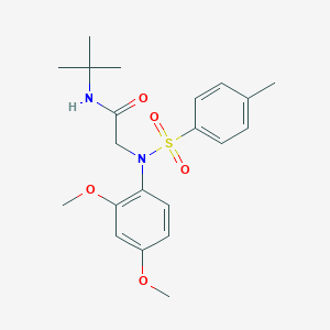 N-(tert-butyl)-2-{2,4-dimethoxy[(4-methylphenyl)sulfonyl]anilino}acetamide