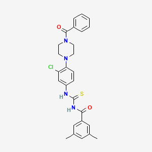 molecular formula C27H27ClN4O2S B4114664 N-({[4-(4-benzoyl-1-piperazinyl)-3-chlorophenyl]amino}carbonothioyl)-3,5-dimethylbenzamide 