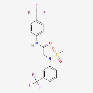 molecular formula C17H14F6N2O3S B4114669 N~2~-(methylsulfonyl)-N~2~-[3-(trifluoromethyl)phenyl]-N~1~-[4-(trifluoromethyl)phenyl]glycinamide 