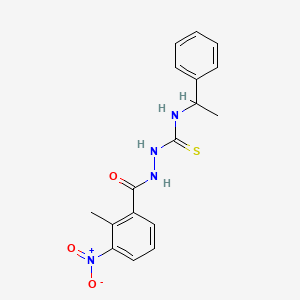 molecular formula C17H18N4O3S B4114679 2-(2-methyl-3-nitrobenzoyl)-N-(1-phenylethyl)hydrazinecarbothioamide 