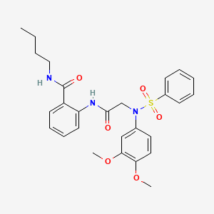 molecular formula C27H31N3O6S B4114685 N-butyl-2-{[N-(3,4-dimethoxyphenyl)-N-(phenylsulfonyl)glycyl]amino}benzamide 