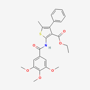 molecular formula C24H25NO6S B4114698 ethyl 5-methyl-4-phenyl-2-[(3,4,5-trimethoxybenzoyl)amino]-3-thiophenecarboxylate 