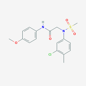 molecular formula C17H19ClN2O4S B411470 2-[3-chloro-4-methyl(methylsulfonyl)anilino]-N-(4-methoxyphenyl)acetamide 