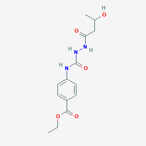 molecular formula C14H19N3O5 B4114700 ethyl 4-({[2-(3-hydroxybutanoyl)hydrazino]carbonyl}amino)benzoate 