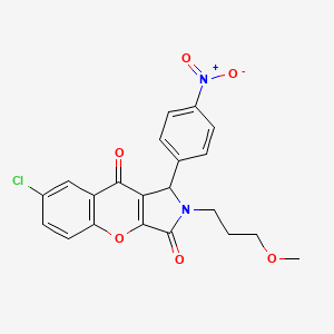 molecular formula C21H17ClN2O6 B4114713 7-chloro-2-(3-methoxypropyl)-1-(4-nitrophenyl)-1,2-dihydrochromeno[2,3-c]pyrrole-3,9-dione 