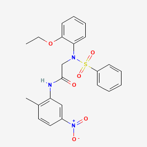molecular formula C23H23N3O6S B4114725 N~2~-(2-ethoxyphenyl)-N~1~-(2-methyl-5-nitrophenyl)-N~2~-(phenylsulfonyl)glycinamide 