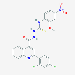 molecular formula C24H17Cl2N5O4S B4114729 2-{[2-(2,4-dichlorophenyl)-4-quinolinyl]carbonyl}-N-(2-methoxy-4-nitrophenyl)hydrazinecarbothioamide 