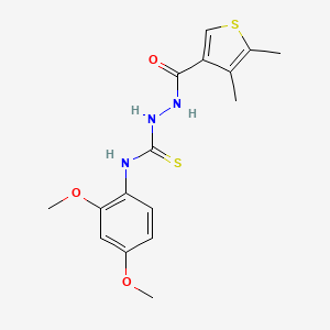 molecular formula C16H19N3O3S2 B4114745 N-(2,4-dimethoxyphenyl)-2-[(4,5-dimethyl-3-thienyl)carbonyl]hydrazinecarbothioamide 
