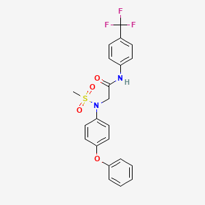 molecular formula C22H19F3N2O4S B4114750 N~2~-(methylsulfonyl)-N~2~-(4-phenoxyphenyl)-N~1~-[4-(trifluoromethyl)phenyl]glycinamide 